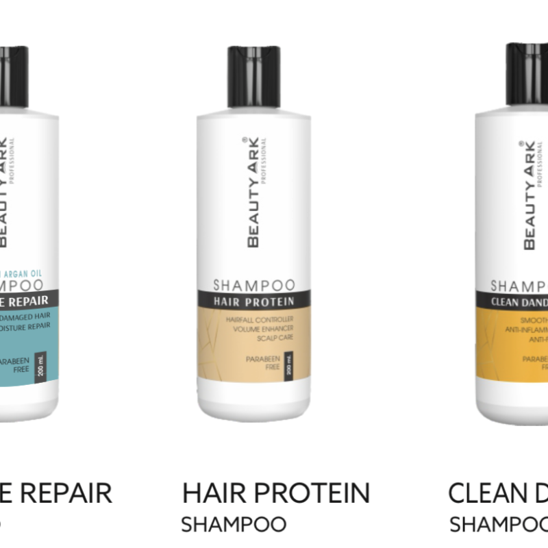 Beauty Ark Combo of Three Bestsellers Shampoo 200ml Each (Anti-Dandruff Shampoo + Hair Protein Shampoo + DAMAGE REPAIR SHAMPOO )