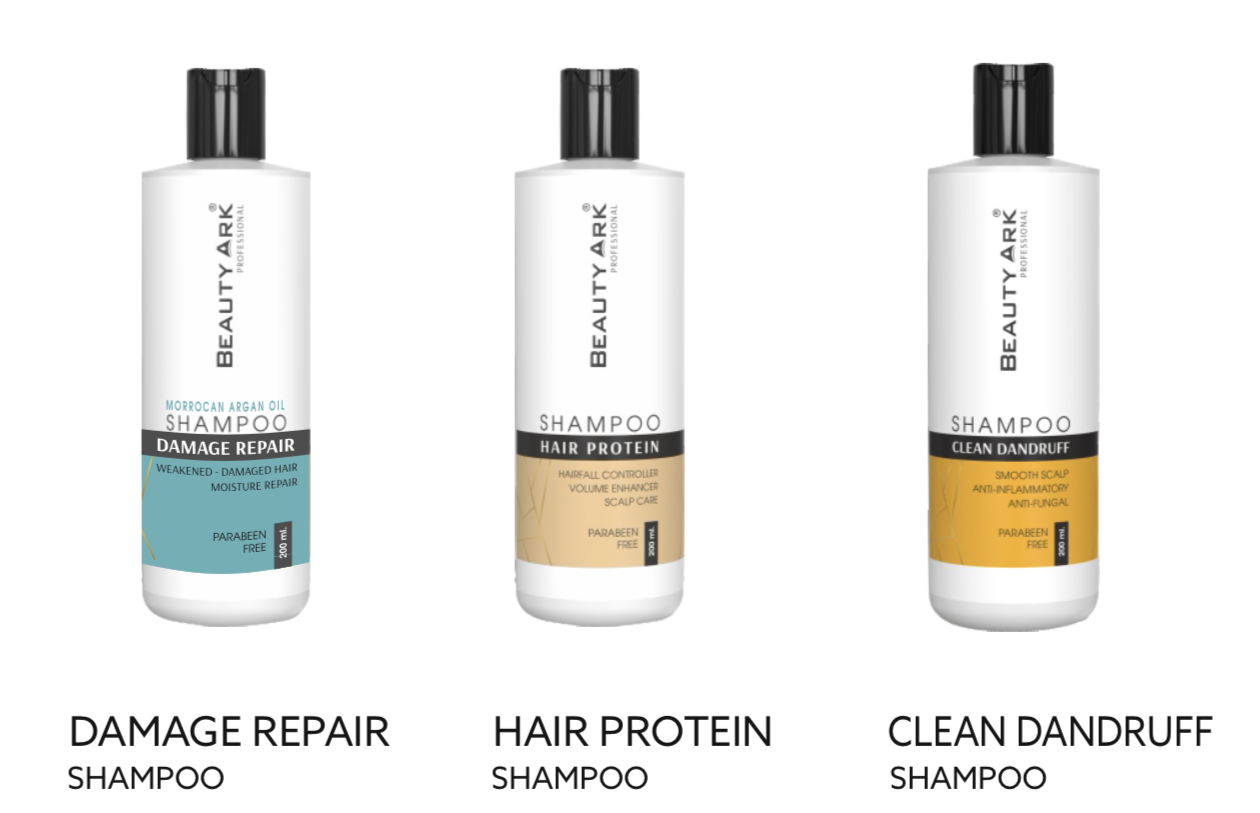 Beauty Ark Combo of Three Bestsellers Shampoo 200ml Each (Anti-Dandruff Shampoo + Hair Protein Shampoo + DAMAGE REPAIR SHAMPOO )